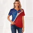 thumbnail image 4 of Women's 250th Anniversary USA Shirt V-Neck Button Patriotic Star Print Short Sleeve T-Shirts Independence Day Top, 4 of 5
