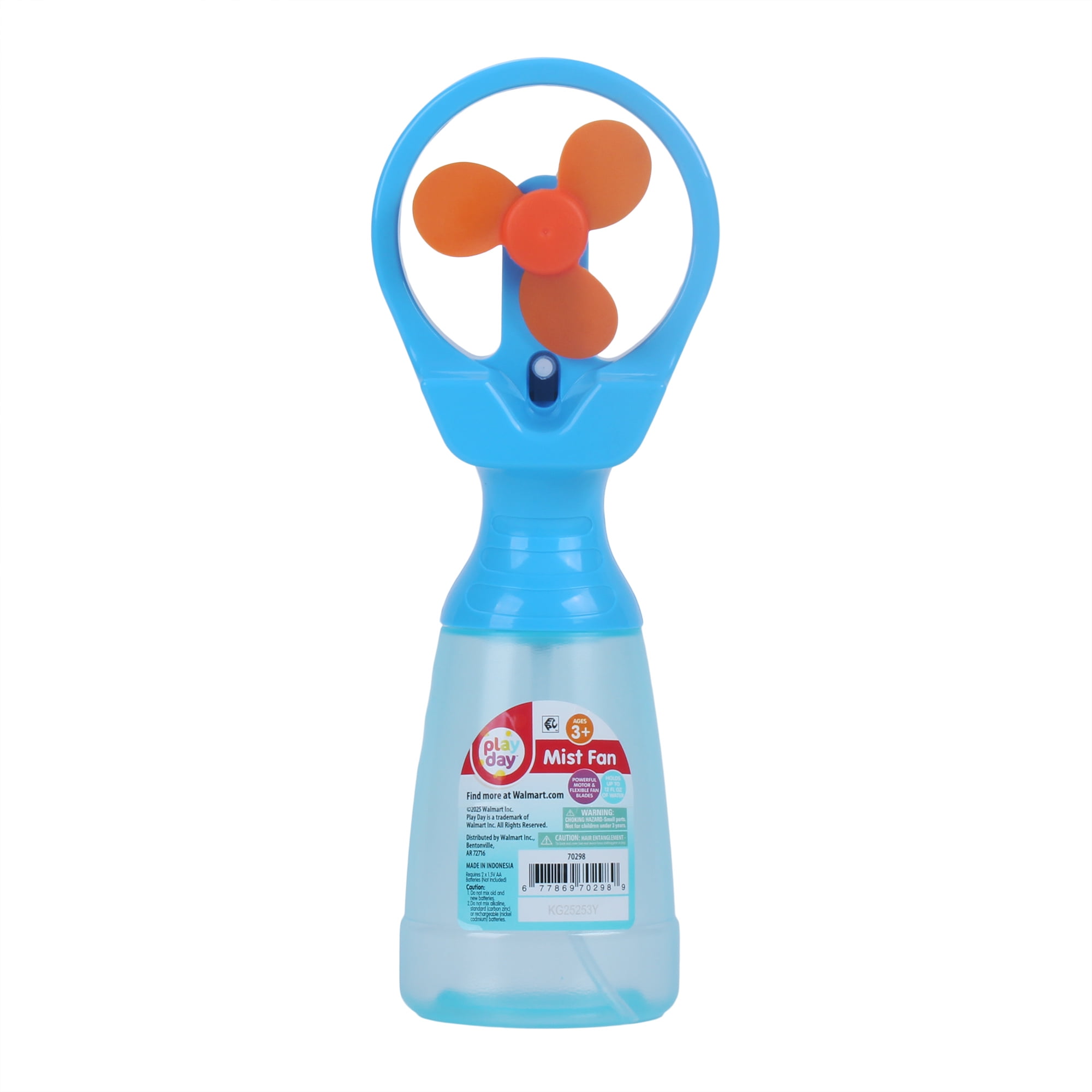 (4 pack) Play Day Portable Mist Fan With 12oz Water Bottle