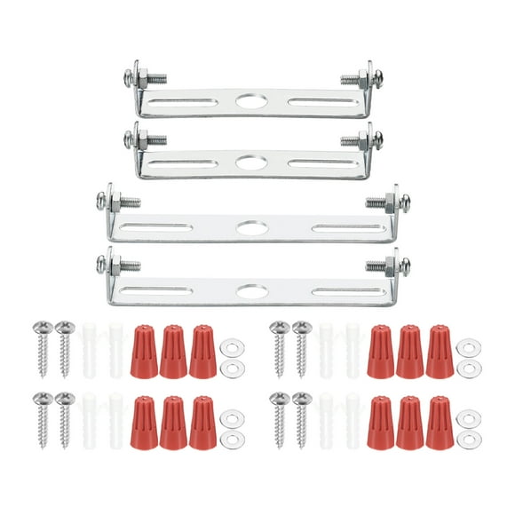 Uxcell 80mm(3.15"), 95mm(3.74") Universal Light Fixture Mounting Bracket Kit, Light Crossbar Round Ceiling Plate 4 Set
