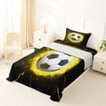 thumbnail image 5 of Erosebridal Boys Ball Sport Twin Sheet Sets For Soccer Boys,Yellow Black Bedding 3pcs, 5 of 6