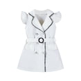 thumbnail image 5 of Miluxas Girl Bodycon Dresses,Business office Midi Cap Sleeve Button Pencil formal Outfits White 2-3Years, 5 of 7
