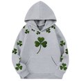 thumbnail image 3 of WOYY St. Patrick's Day Hoodie for Girls Clover Print Pullover Hooded Sweatshirt, Sizes 9-10, 3 of 3