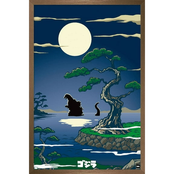 Godzilla - Lake Wall Poster, 14.725" x 22.375", Framed