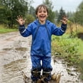 thumbnail image 2 of QUOTAY Toddler Rain Coat Boys And Girls Thick Waterproof One-Piece Raincoat For Children Outdoor Daily Use Ages 1-9 Years Rain Poncho Kids Blue,100, 2 of 9
