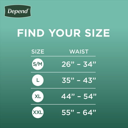 Depend Fresh Protection Incontinence Underwear for Men, Adult Diapers, S/M, 32 Count