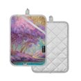 thumbnail image 2 of 2 Pack Pot Holders for Kitchen Heat Resistant Hot Pads Sets for Cooking Baking Purple Trees, 2 of 7