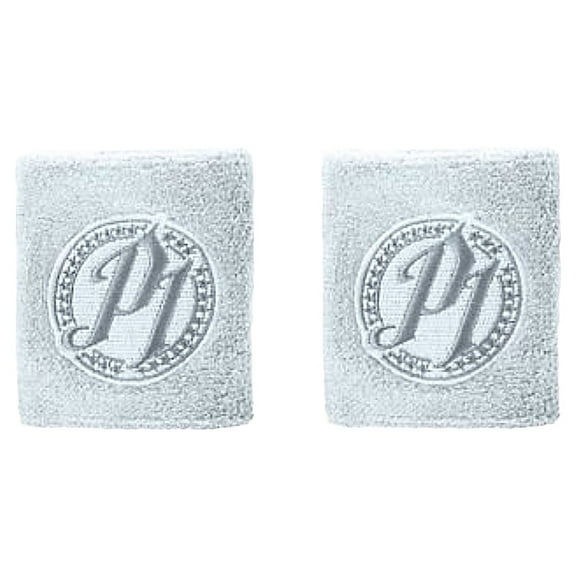 AJ Styles WWE Authentic P1 Grey Logo Wristbands Set of 2 New
