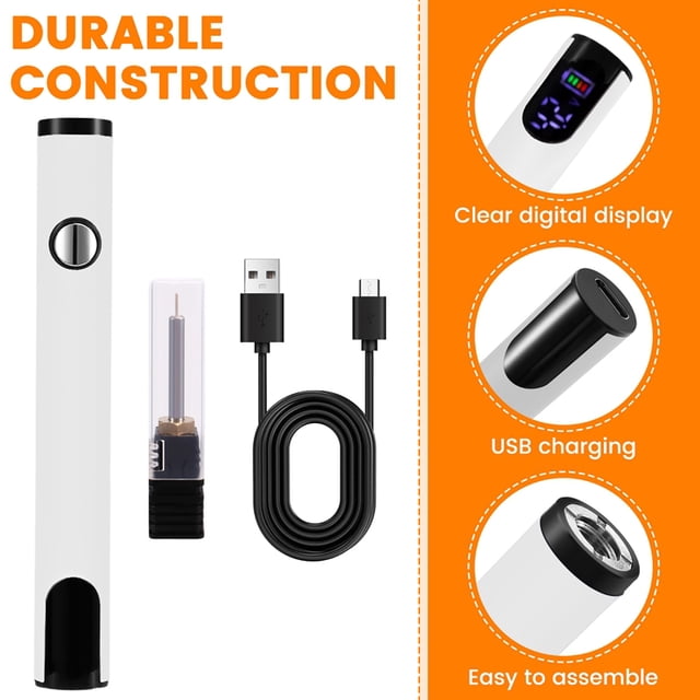 Kit de Soldador Eléctrico con Batería de 510 Hilos, Voltaje Ajustable y Cabezal de Hilo Caliente, Color