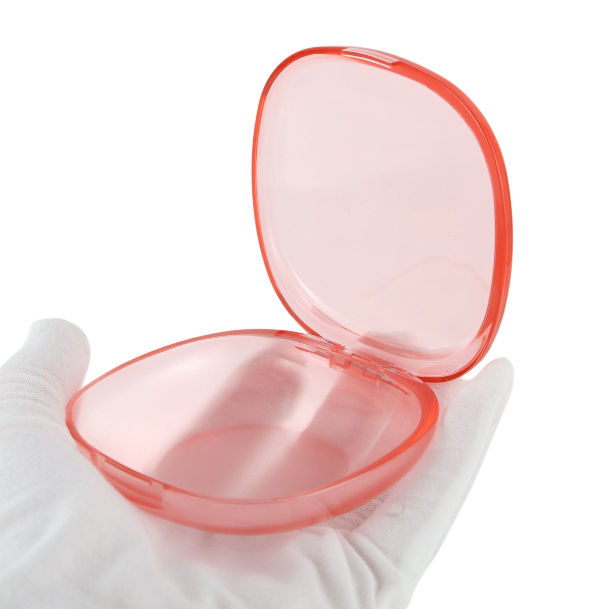 Unique Bargains Portable Clear Square-Round Retainer Case Braces Box1 Pc Transparent Pink