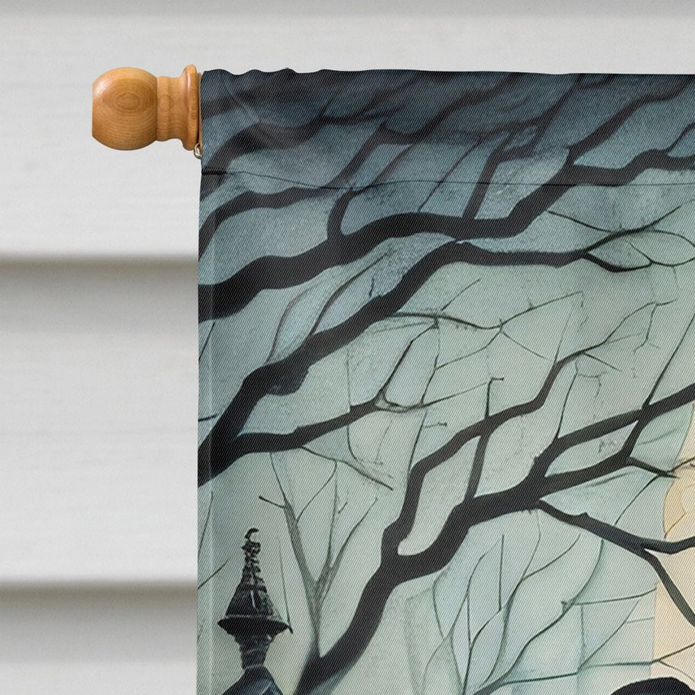 Halloween Dog House Flag 28x40IN Double-Sided Polyester Decorative Sleeve Pole Flag for Outdoor Home Garden Patio