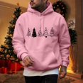 thumbnail image 2 of Men's Christmas Festive Seasonal Hoodie Sweatshirt With Print Winter Pink S, 2 of 5