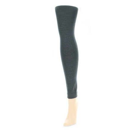 MeMoi Cheetah Fleece Footless Tights Small/Medium / Gunmetal MF4 226
