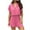 Hot Pink, variant on Jgppe Women's V Neck Romper Wrap Elegant Short Sleeve Ribbed Dressy Summer Short Jumpsuits