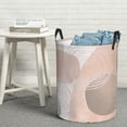 thumbnail image 1 of YFYANG Waterproof Laundry Hamper, Bohemian Simple Round Laundry Basket Oxford Fabric with Handle Foldable, S, 1 of 8