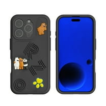 Case for iPhone 13 Pro, Cute 3D Cartoon Phone Case Fashion Cool Funny Design Soft Flexible TPU Protective Case, Women Girls Kids Skin-Feel Silicone Cover for iPhone 13 Pro, Black