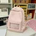 thumbnail image 4 of Star Print Backpack, Lightweight Breathable Transparent Front Pocket Backpack, Heavy Duty Laptop Backpack for Outdoor Work, White, 4 of 10