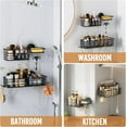 thumbnail image 5 of Shower Caddy Suction Cup, 3 Pack Heavy Duty Bathroom Organizer for Inside Shower with Hooks & Soap Holder, Removable Bathroom Organizer, Rustproof Silver Holder Storage Storage, 5 of 10