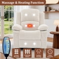 thumbnail image 4 of GEEYOO Swivel Rocker Recliner Chair with Massage and Heat Glider Recliner for Adults with Side Pockets Chenille for Living Room,Beige, 4 of 6