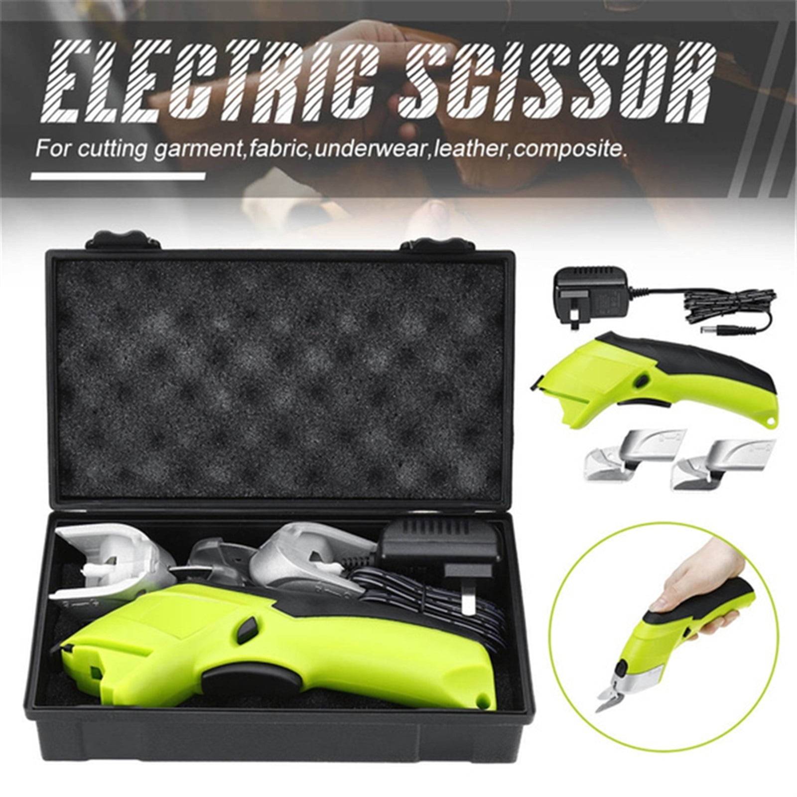 20W Electric Scissors Cordless Shears W/ 2 Blades/Box Handheld Sewing Fabric Cutter Tool Crafts Cardboard Scrapbooking ,High Efficiency