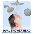 thumbnail image 2 of 12 Inch Dual Shower  System with Sliding Bar, 3 Functions, Brushed Nickel, 2 of 9