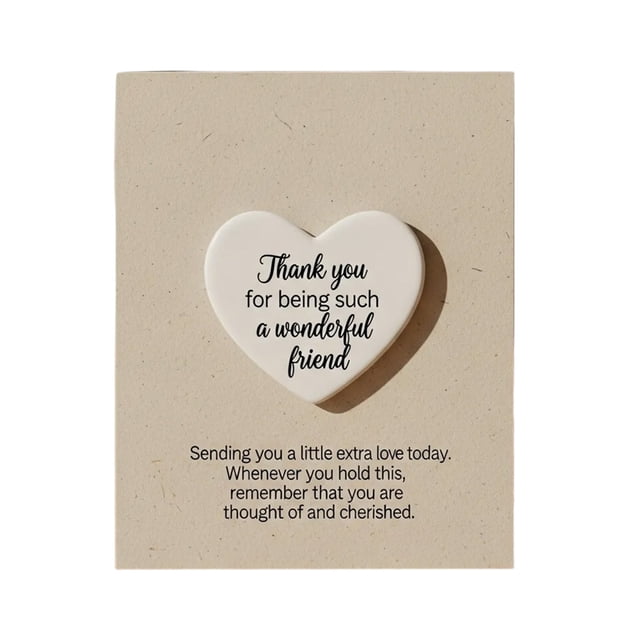 Heart Shaped Cards Acrylic Scripture Souvenir with "Friends Always Love Each Other" Inspirational Gift for Friend