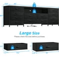 thumbnail image 4 of EnHomee 63" Long Dresser TV Stand for 65 70 75 Inch LED TV Stand Dresser for Bedroom with Power Outlets&12 Fabric Drawers,Black, 4 of 8