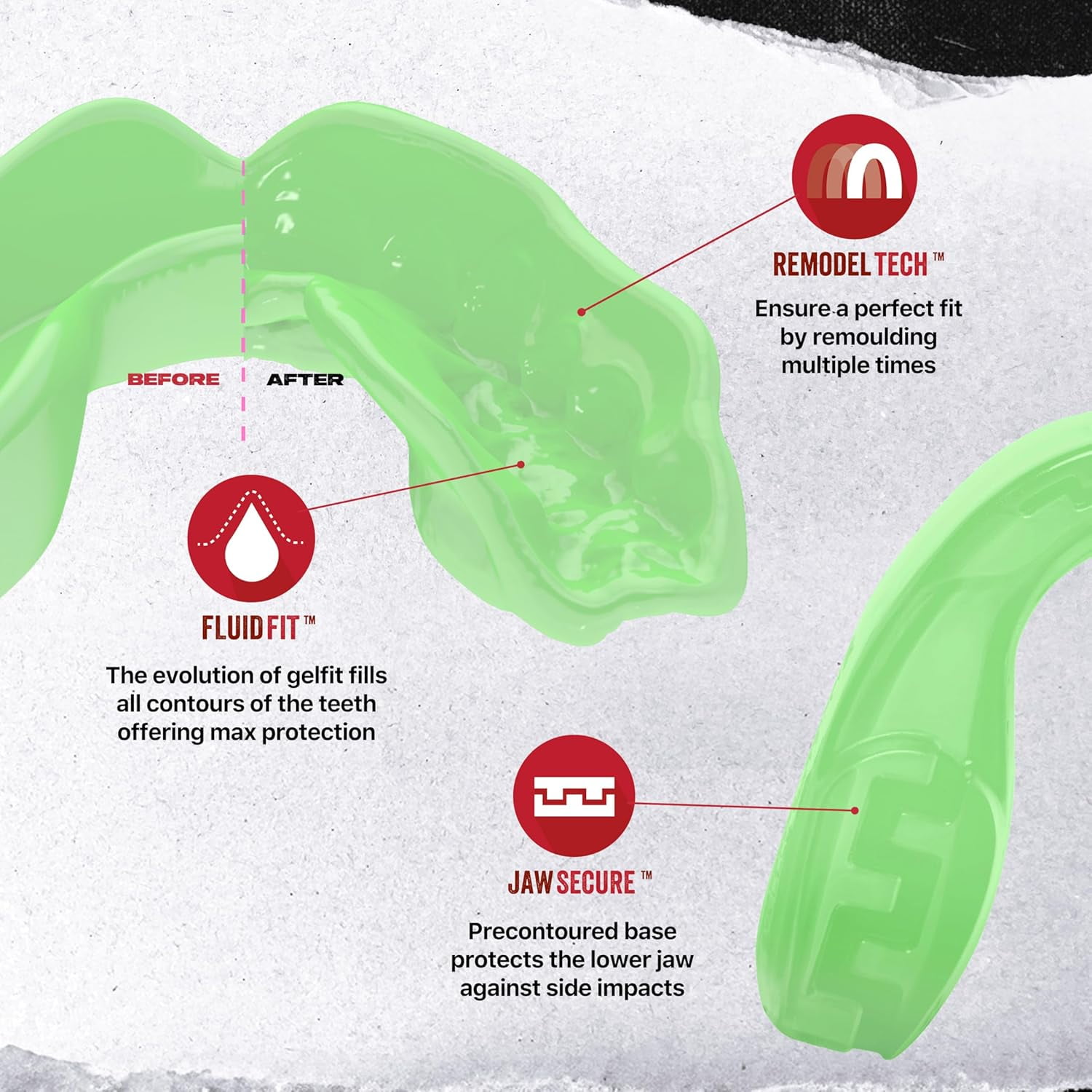 Mouth Guard, Elements Dual Layer Mouthguard for Adults & Youth with Case, Easy Fit Remoldable Mouthpiece for Football, Boxing, Lacrosse, MMA, Basketball & All Contact Sports