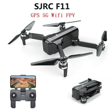 SJRC F11 GPS Assisted 5G Wifi FPV 2.4Ghz RC Drone Quadcopter With 1080P Camera 25mins Flight Time 1806 Brushless Motor Selfie (Best Brushless Motor Drone)