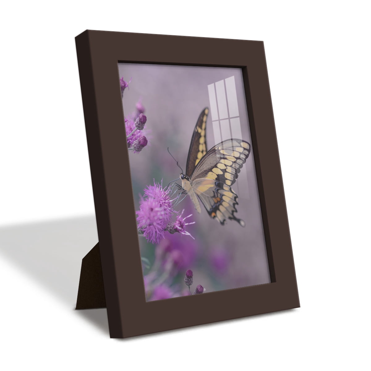 Modern 5 in. x 7 in. Brown Picture Frame (Set of 4)