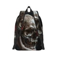 thumbnail image 2 of Naloa Realistic Rose Skull Canvas Backpack for Men Women Rucksack Casual Travel Daypack College Tote Satchel Bookbag for Teens-Small, 2 of 7