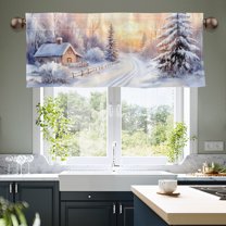 JOOCAR Road Pocket Polyester Window Valance Curtain for Indoor Living Room Bedroom Kitchen Decoration 54x18 inch