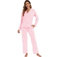 thumbnail image 3 of Conjunto de pijama LUBOT para mujer, viscosa de bambú, suave como la mantequilla, 2XL, rosa, 3 of 6