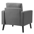 thumbnail image 6 of Pemberly Row Contemporary Fabric Accent Chair with Rubber Wood Legs in Gray, 6 of 11