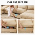 thumbnail image 4 of CKEASEAN 146.4" Oversized Modular Sectional Sofa 4-Seater with Back Cushions & Pull Out Storage Drawer Under Seat, Chenille L-Shaped Cloud Couch with 1 Movable Ottoman for Living Room, 4 of 8