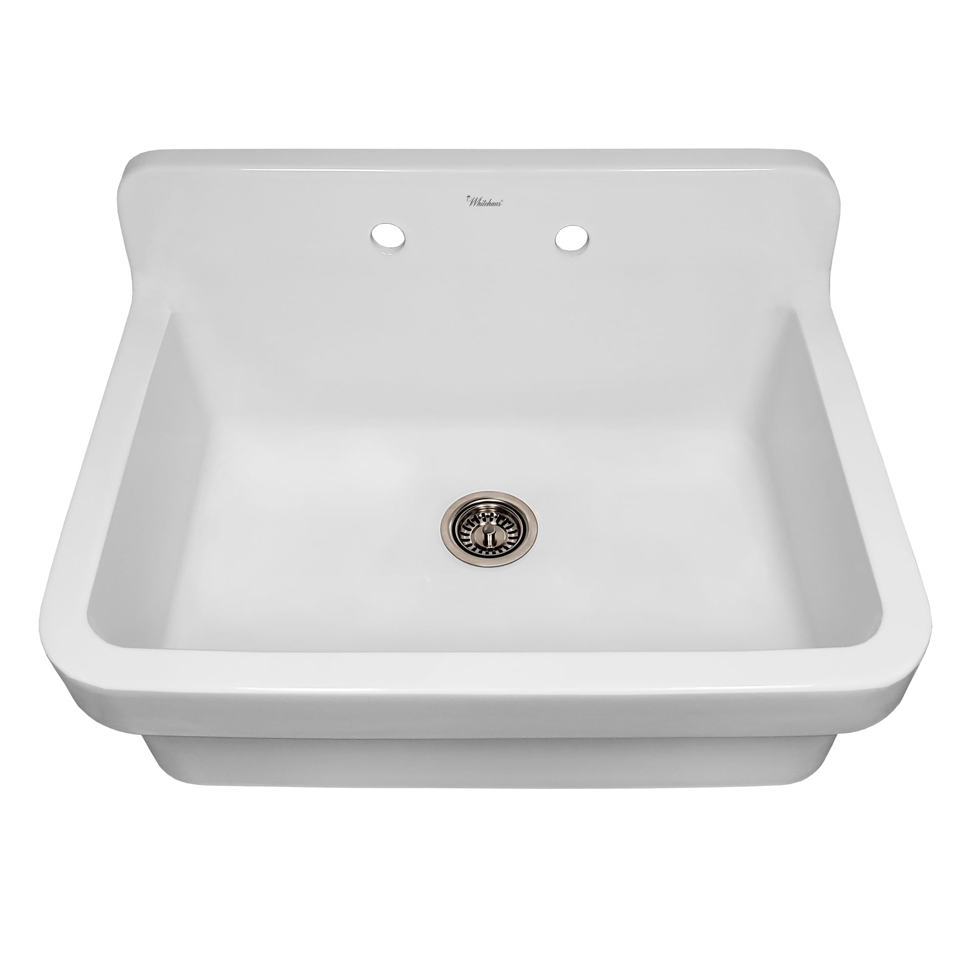 Old Fashioned Country Fireclay Utility Sink with High Backsplash