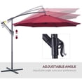 thumbnail image 5 of Outsunny 10' Cantilever Hanging Tilt Offset Patio Umbrella with UV & Water Fighting Material and a Sturdy Stand, Red, 5 of 10