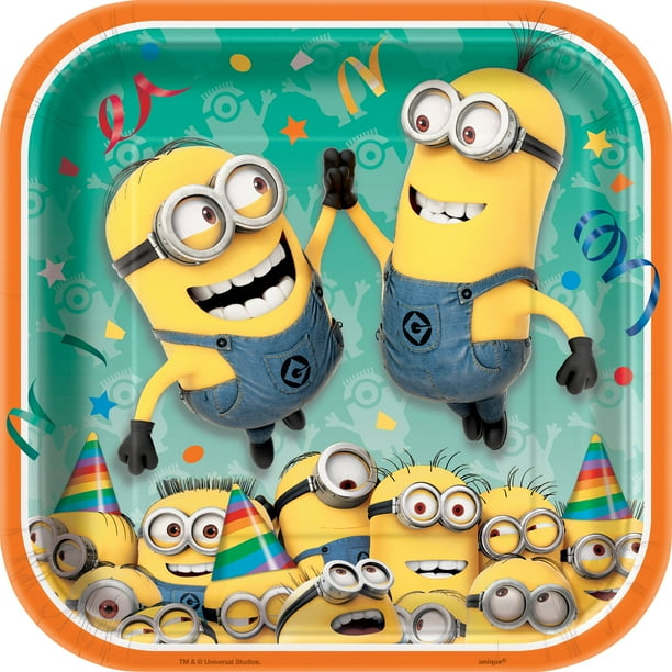 9" Square Despicable Me Minions Party Plates, 8ct