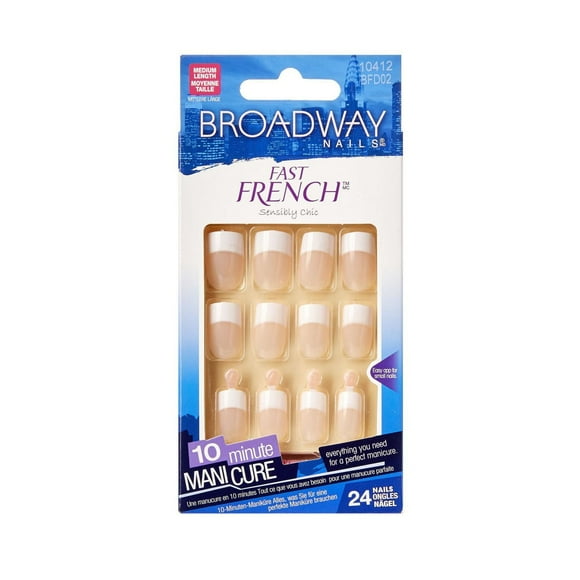 KISS Fast French - Broadway Pink - Fake Nail, Medium