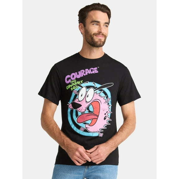 Courage The Cowardly Dog Men's and Big Men's Cotton Graphic Tee, Sizes S-3XL