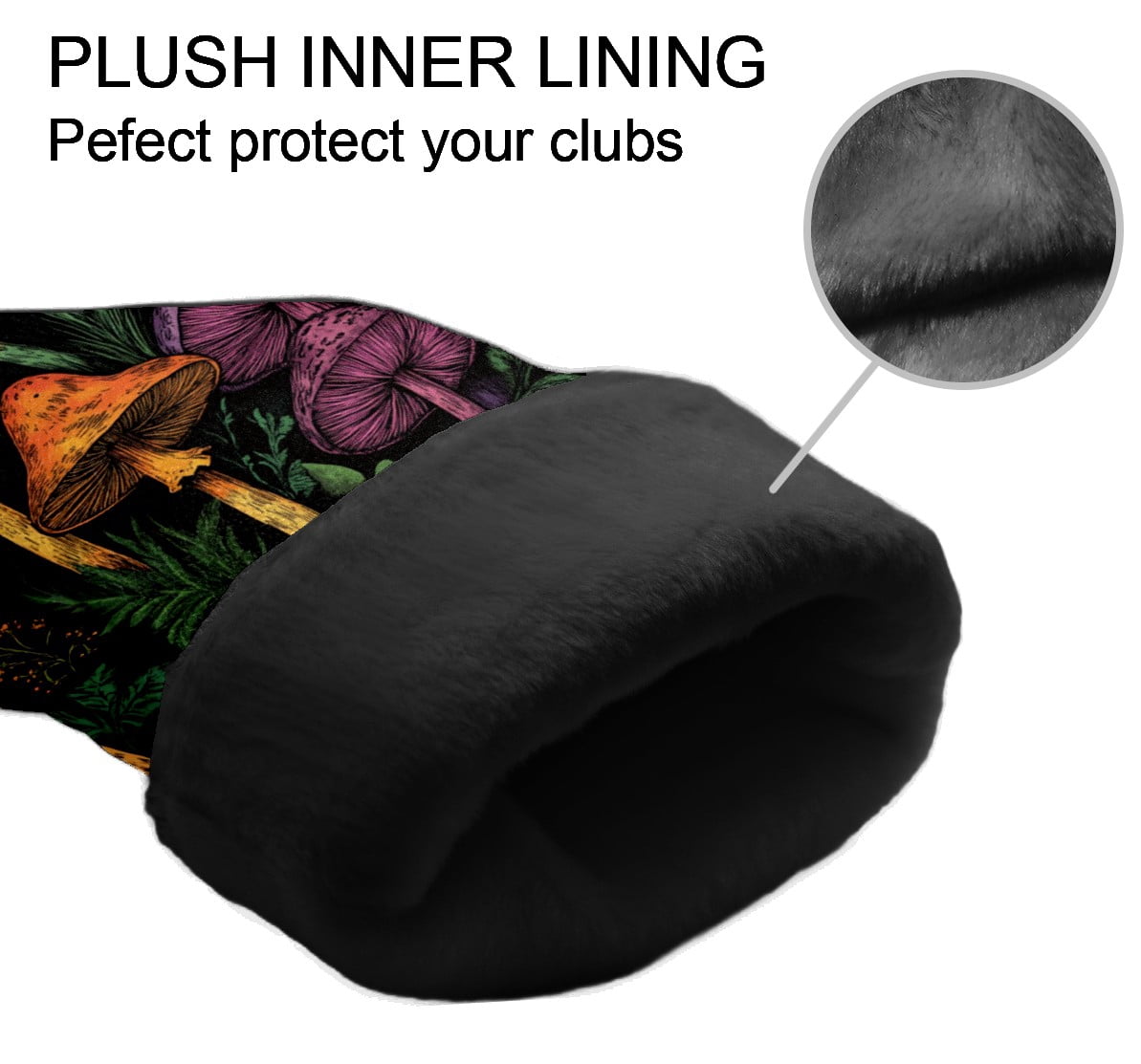 Golf Club Covers PU Leather Waterproof Head Covers for Fairway Woods Hybrids Mushroom Forest