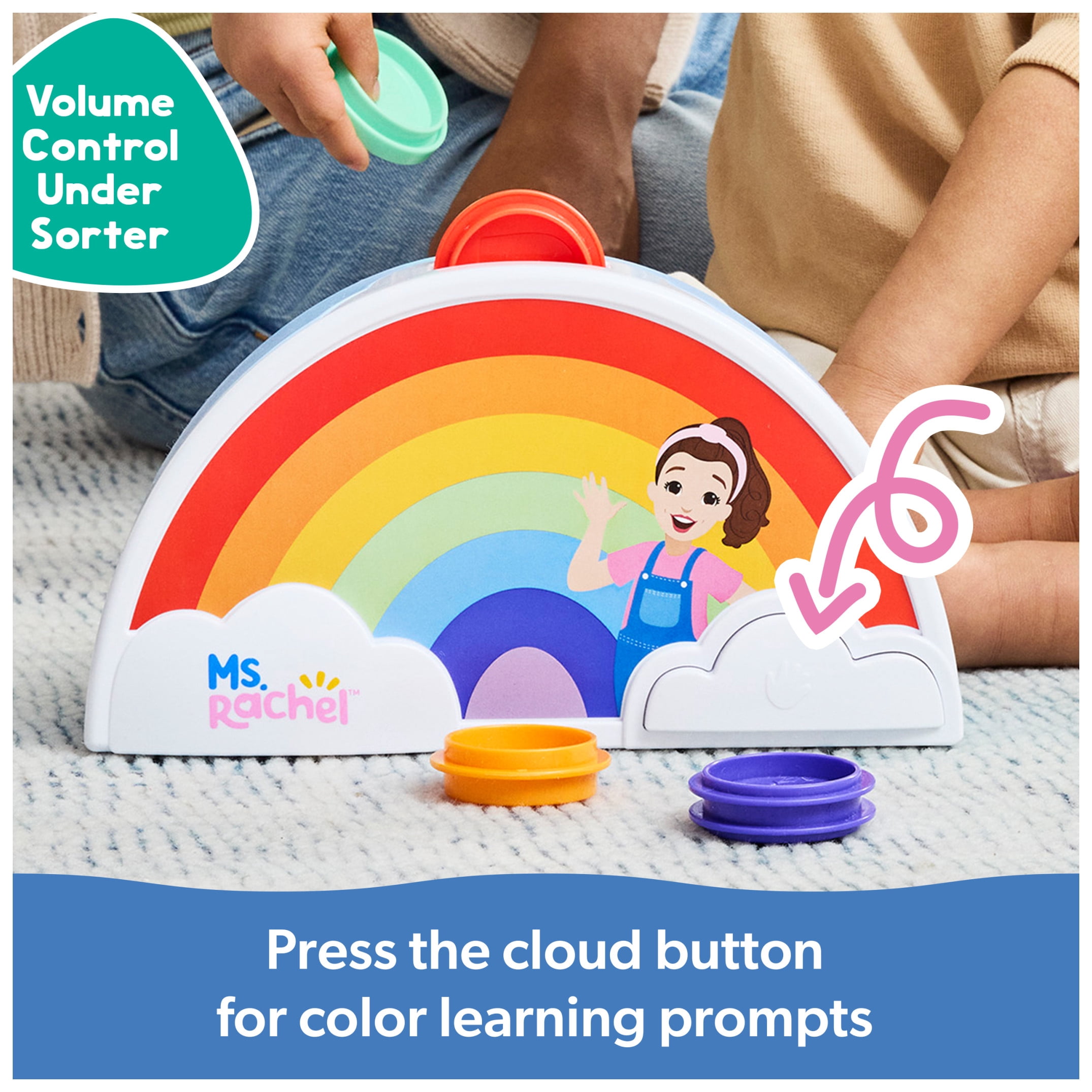 Ms. Rachel Electronic Rainbow Color Sorter with Lights, Music & Sounds, 7 Colors, for Kids Ages 1+