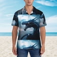thumbnail image 4 of Lsque Blue Thunder Storm Dragon pattern Hawaiian Shirt for Men, Unisex Summer Beach Casual Short Sleeve Button Down Shirts-Large, 4 of 9