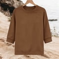 thumbnail image 5 of OGLCCG 3/4 Sleeve Sweatshirts for Women Fall Winter Crewneck Women's Pullover Top Loose Fit Basic Fleece Sweatshirts,S-XXL, 5 of 5