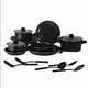 thumbnail image 1 of Batería de Cocina ColorHome Kit de Sartenes 16 Pzas Antiadherente Negro, 1 of 10