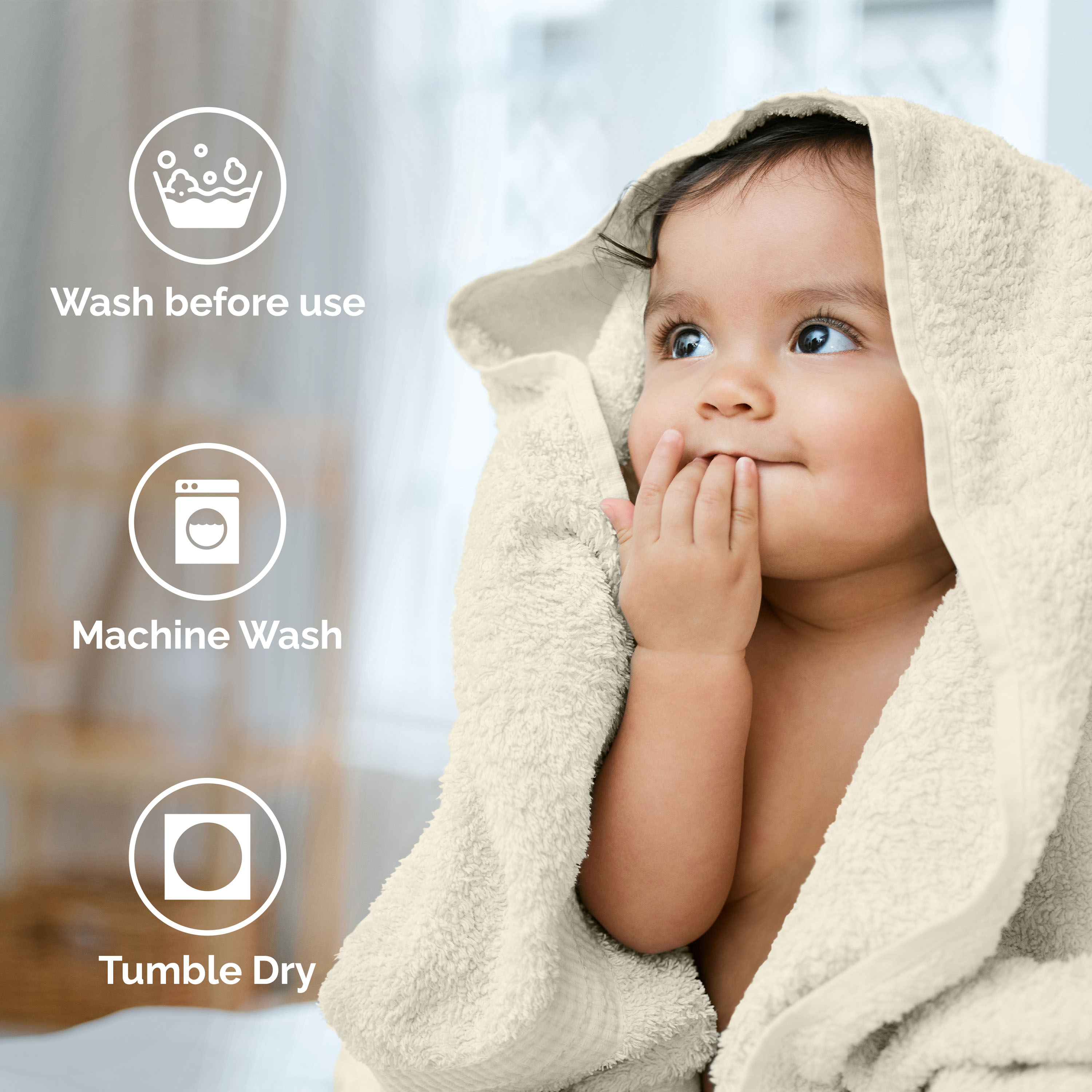 Martex Easy Living 6-Piece Cotton Towel Set, Soft & Quick-Dry Towels, Ivory