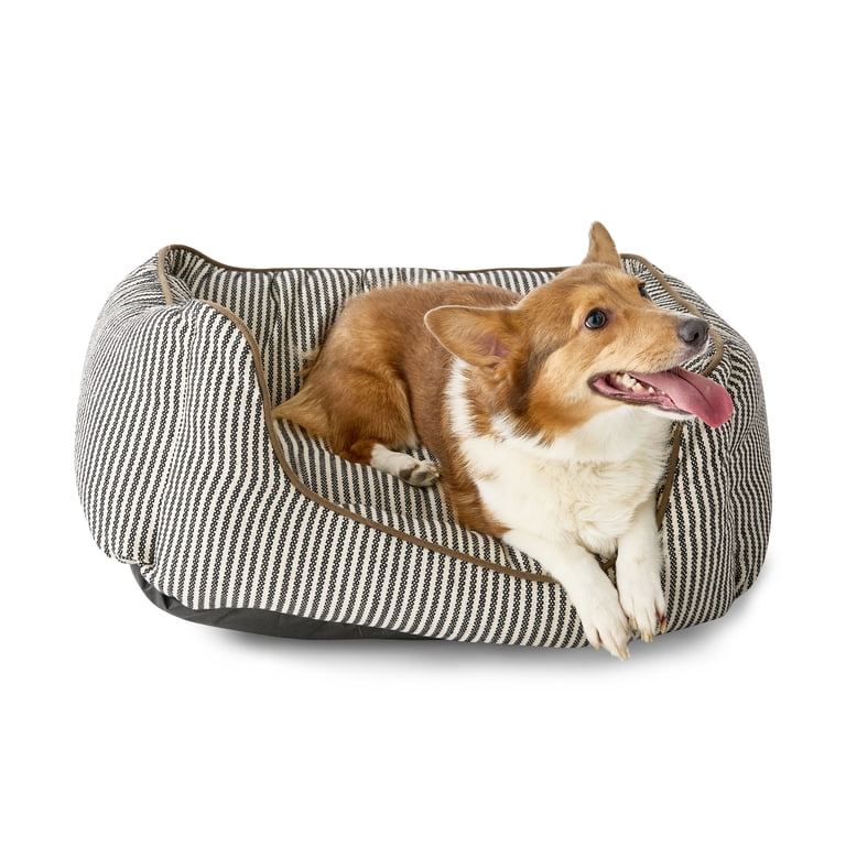 Vibrant Life Medium High-Walled Cuddler Dog Bed, Black and White