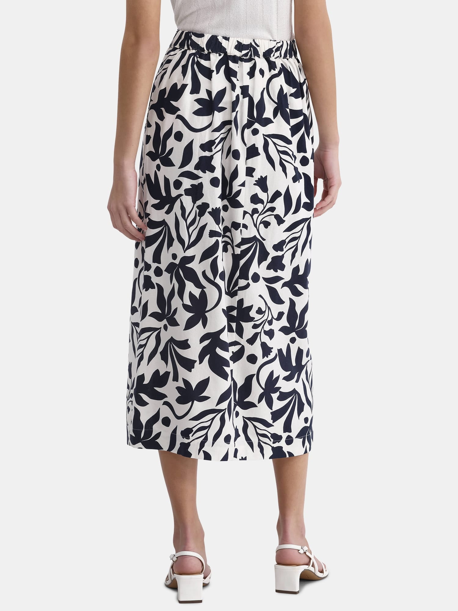 Time and Tru Women's Linen-Blend Slip Skirt with Side Slit