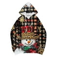 thumbnail image 5 of Antqov Hoodies for Women, Christmas Pullover Snowman Printed Drawstring Tops with Pocket, Daily Casual Funny Outfits, 5 of 5