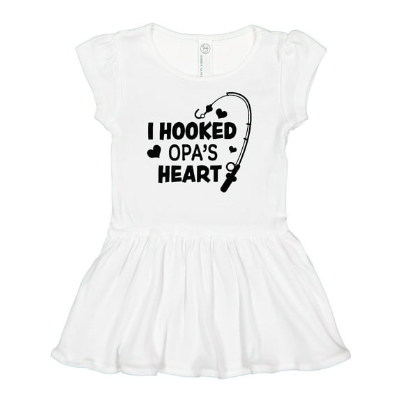 Inktastic I Hooked Opa's Heart with Fishing Rod Girls Baby Dress
