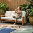 thumbnail image 7 of Outdoor Patio Sofa, 3-Seater HDPE with Armrests Frame  Couch with Removable Cushions Pillows Weather Resistant Furniture for Porch Poolside Backyard, 7 of 7